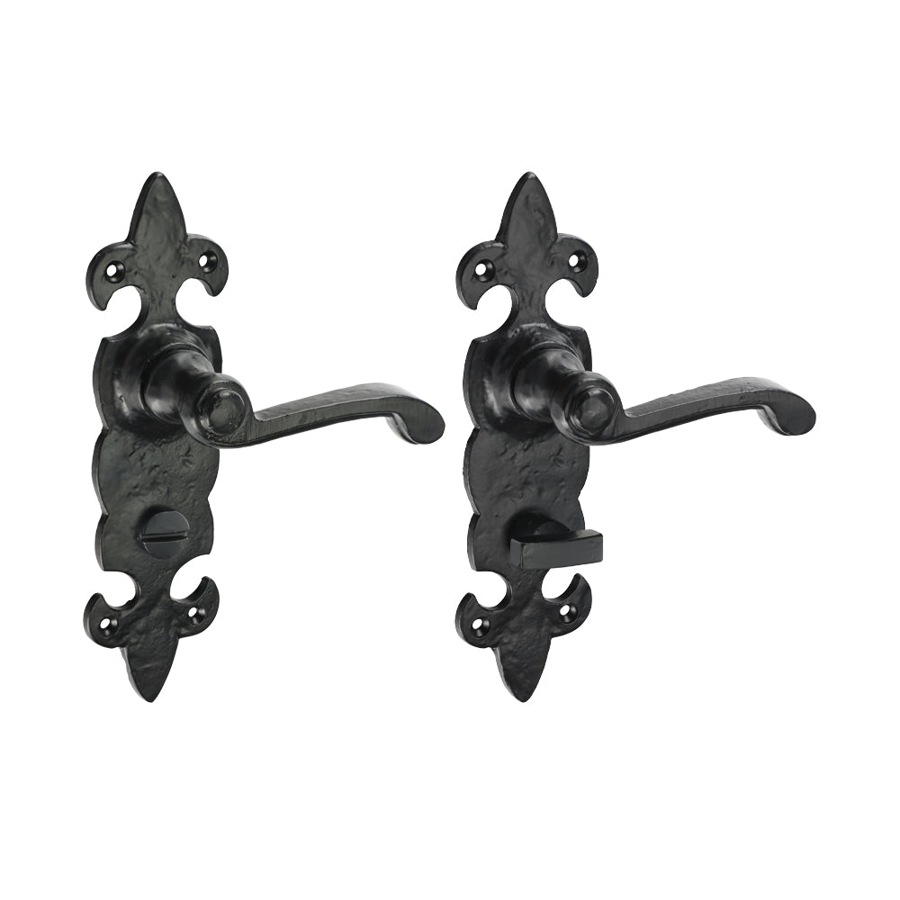 195 x 55 Fleur De Lys WC Handle Ant Black 200007