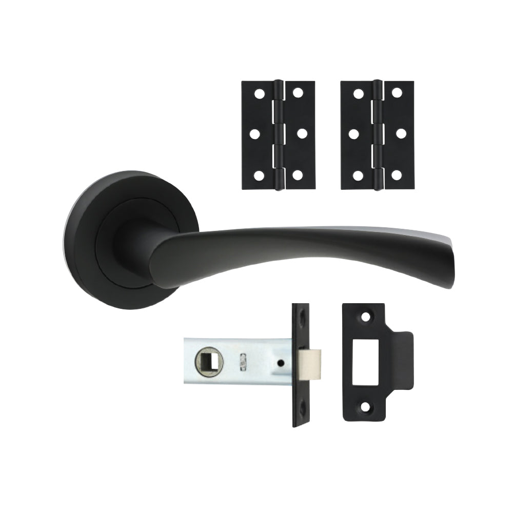 Edleston Lever On Rose Door Pack - Matt Black 200080