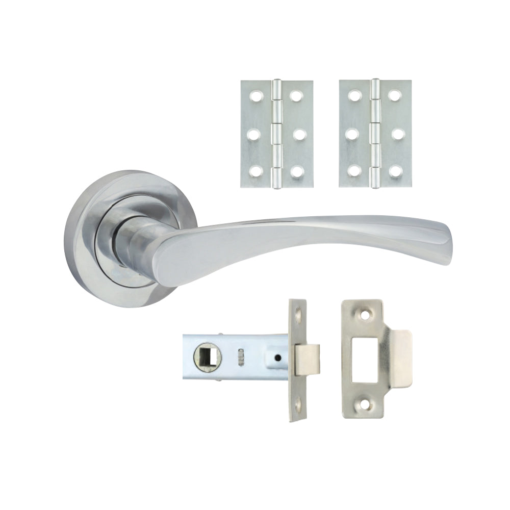 Edleston Lever On Rose Door Pack - Polished Chrome 200403