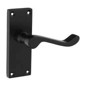 Victorian Scroll Latch Handle - Matt Black 114 x 42 200785