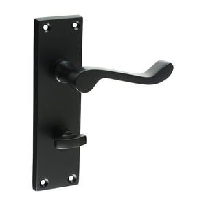 Victorian Scroll Bathroom Handles - Matt Black 152 x 42 200788