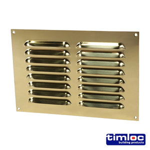 Louvre Grille Vent Polished Brass 242 x 165mm LOC1224PB