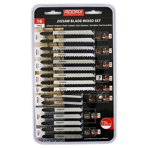 ADDAX JIGSAW BLADE MIXED SET 16 PCS JIGSET